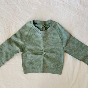 GYMSHARK Camo Seamless Long Sleeve Top